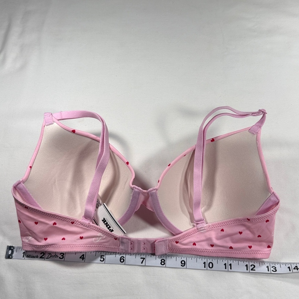 PINK Victoria's Secret Pink Bra with Red Heart Print - Picture 6 of 6